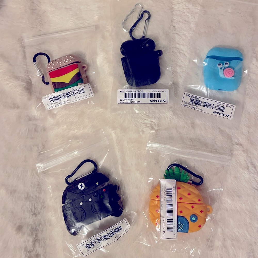 5 Air Pods covers (3 for Air Pods 1/2, 2 for Air Pods Pro)